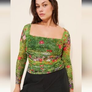 Tyler McGillivary Floral Mesh Top